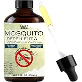 W4W Mosquito Oil - 100% Essential Oil Blend - 4 Oz - Mosquitoes, Gnats &amp; Other Flying Insects - for use with Diffusers, Sprays, Lotions, &amp; Soaps - 4 Ounce Dropper Bottle