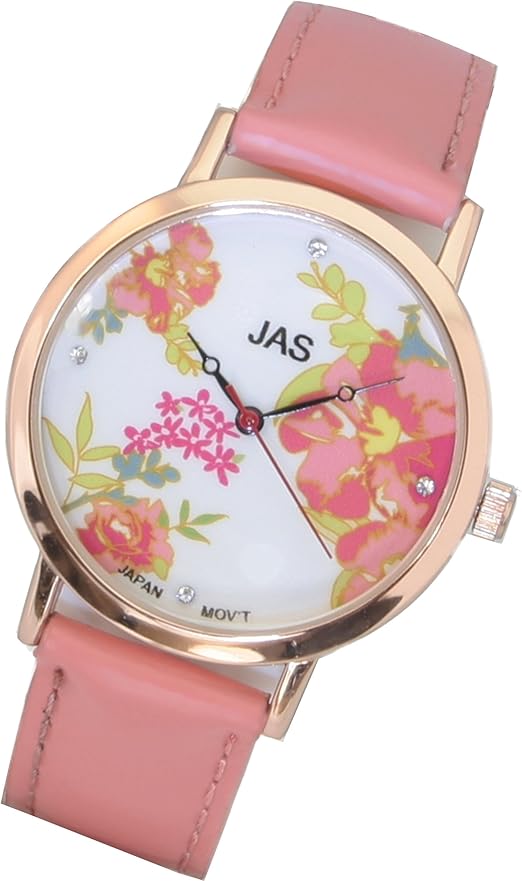 Amazon Com Jas Fashion Watch Ladies Banded Fleurs Bebe Rose Leslie Abbott Watches