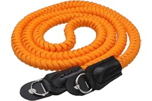 HITHUT Paracord Camera Strap Long Camera Neck Shoulder Strap for SLR DSLR Digital Mirrorless Cameras 47inch/120cm Orange