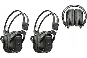 KEY AUDIO RP Accessories IR-601B Infrared Wireless Headphones, 2-Channel Folding Universal Rear Entertainment System IR Headphone for Car TV and DVD Player Audio, Set of 2
