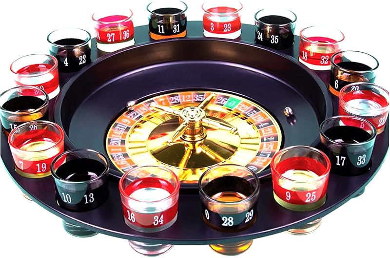 Straame Roulette Drinking Game Set with 16 Glasses and 2 Balls