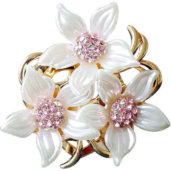 Broche à Paillettes Fleur Avec Perles Strass Pour Femmes Filles,pins Robe Couleur Argent