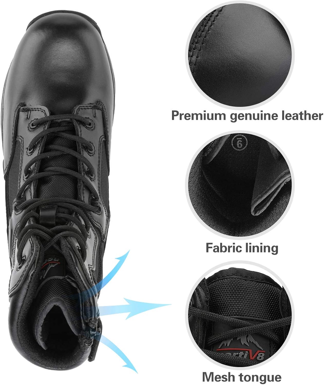 NORTIV 8 Men's Military Tactical Work Boots Hiking Motorcycle Combat Bootie: Shoes