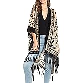 BohemyanRace Women's Coverups Burnout Velvet Cardigan Casual Outfit Long Cover Up Kimono with Tassel