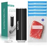 VOYOR Handheld Vacuum Sealer, Portable Vacuum Sealer Kit with Vacuum Bags Cordless Automatic Vacuum Pump for Food Preservation Type-C Charging and Long Lasting Food Vacuum (1 Pump+5 Bags)