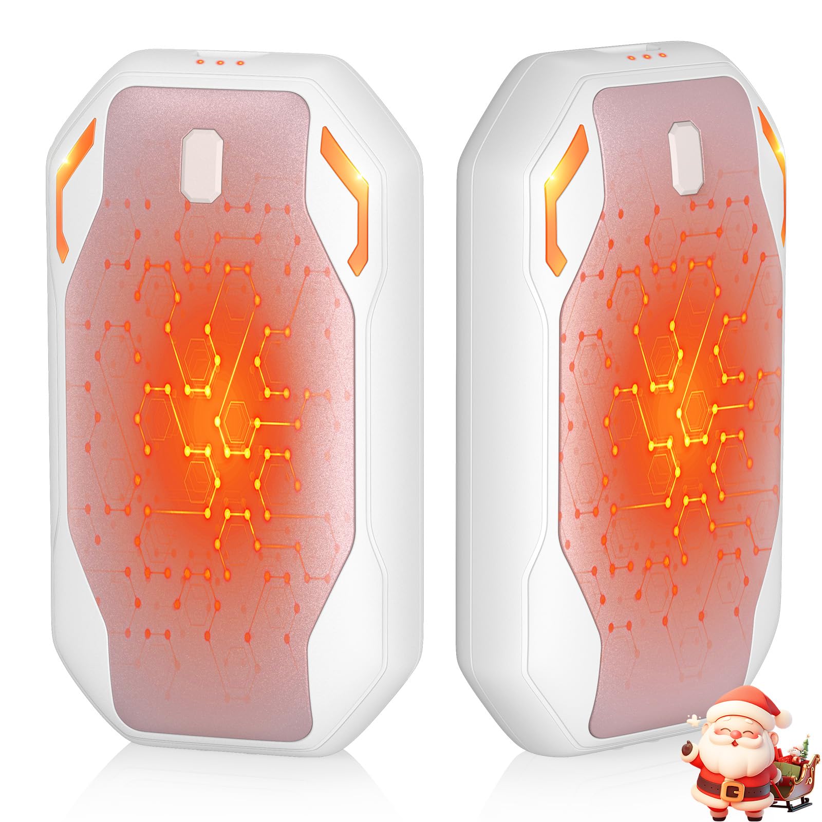 Hand Warmers Rechargeable 2 Pack 6000mAh PHEJIE，Electric Hand Warmers with 3 Heating Modes USB Reusable Split Portable Perfect for Outdoors, Warm Gifts for Women Men