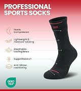 RUIXUE Mens Sports Hiking Socks 5/6 Pairs Cushioned Anti Blister Crew view 2