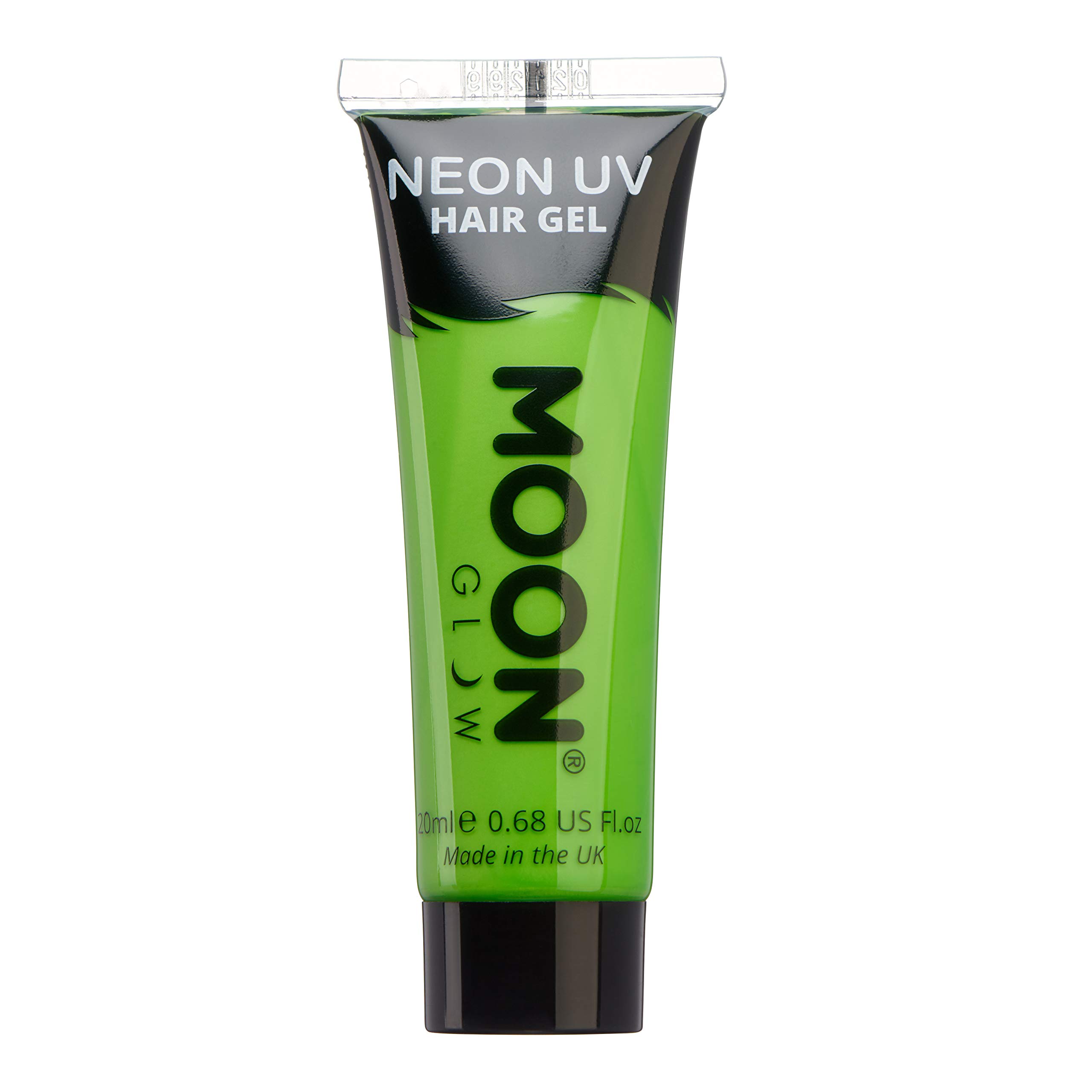 Moon Glow - Neon UV Hair Gel - 20ml Intense Green – Temporary wash out hair colour dye - Spike and glow!