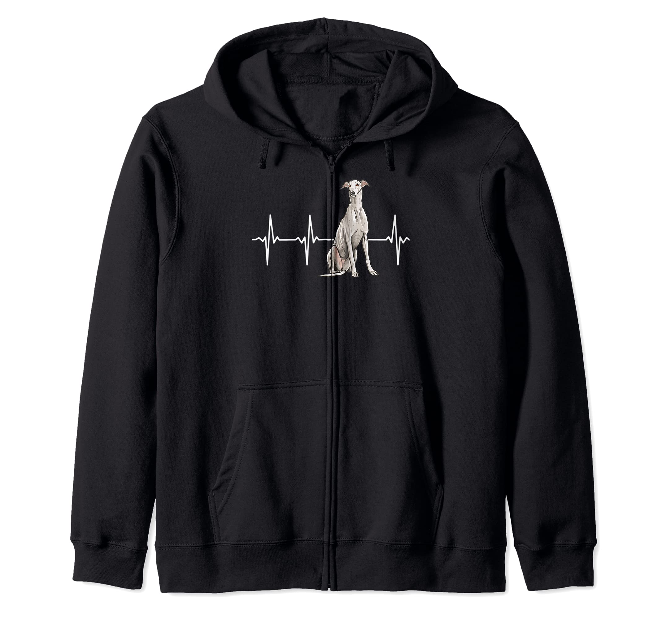 Greyhound Heartbeat Dog Lover Zip Hoodie