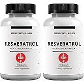 Research Labs 2X Potency Micronized Resveratrol Supplement 2 Fer 1 Ad - 1200mg Per 2 Capsules, 120 Total - Potent Antioxidants Supplement, Trans Resveratrol for Heart Health