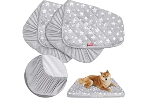 Moonsea Dog Bed Covers Replacement Washable 2 Pack, Waterproof Dog Bed Covers Dog Pillow Cover Quilted, Pet Bed Cover Lovely Grey Star Print, Puppy Bed Cover 27x36 Inches, for Dog/Cat, Cover Only