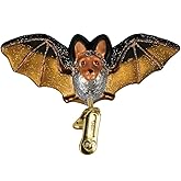 Old World Christmas Clip-On Bat Glass Blown Ornament for Christmas Tree, Handcrafted Holiday Decoration, Halloween Collection