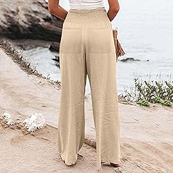 JIOEEH Womens Pants Women High Waisted Wide Capris