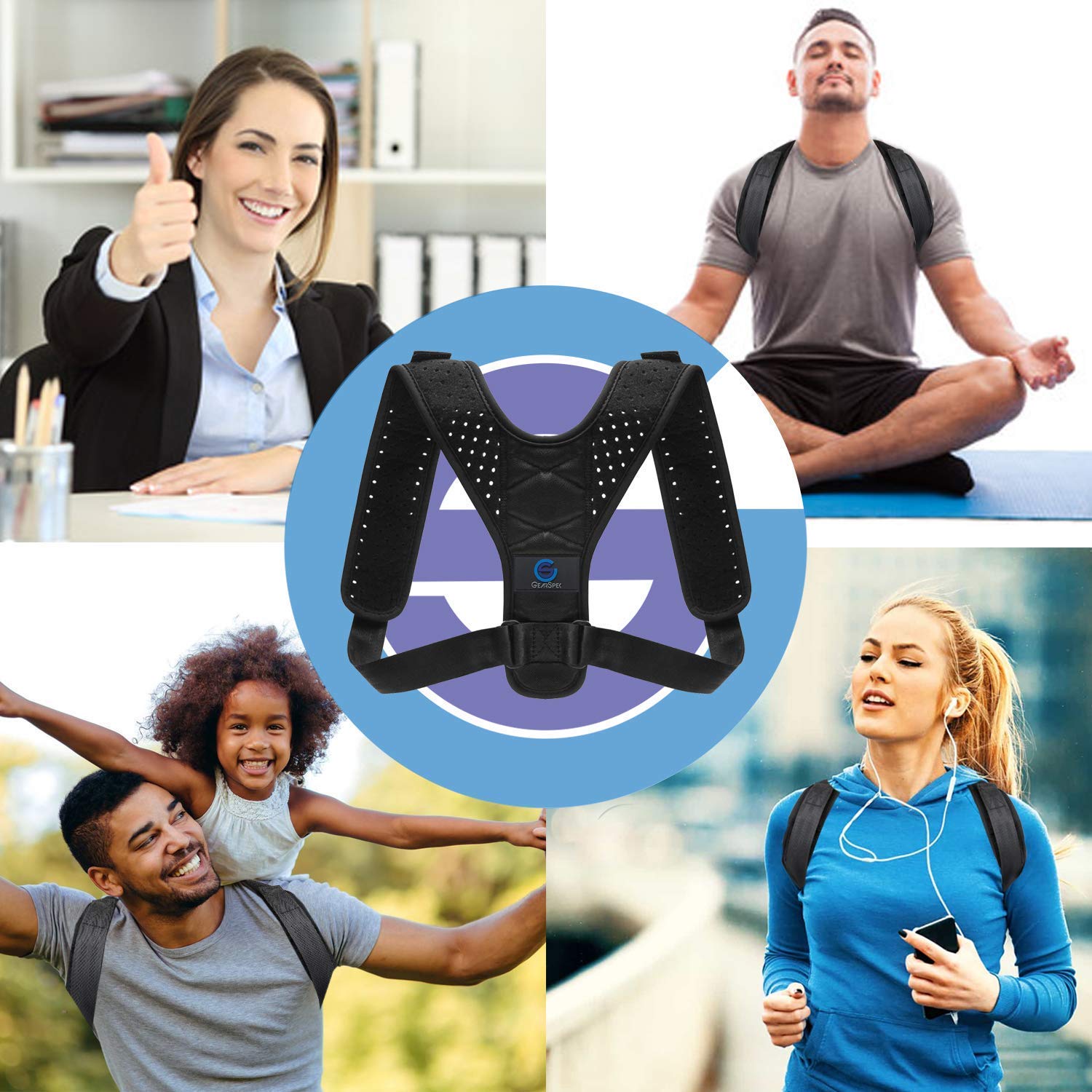 Posture Corrector Back Brace Support for Women and Men,Relieves Back & Shoulders Pain,Corrects Slouching,Hunching Adjustable Posture Corrector Back Shoulders Clavicle Support with Laundry Bag