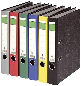 6 Stück Ordner A4 Farbset 6 Farben A4 50mm wolkenmarmor sortiert Büroordner Aktenordner