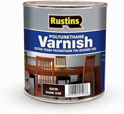 Rustins Polyurethane Varnish Dark Oak Satin 500 ml