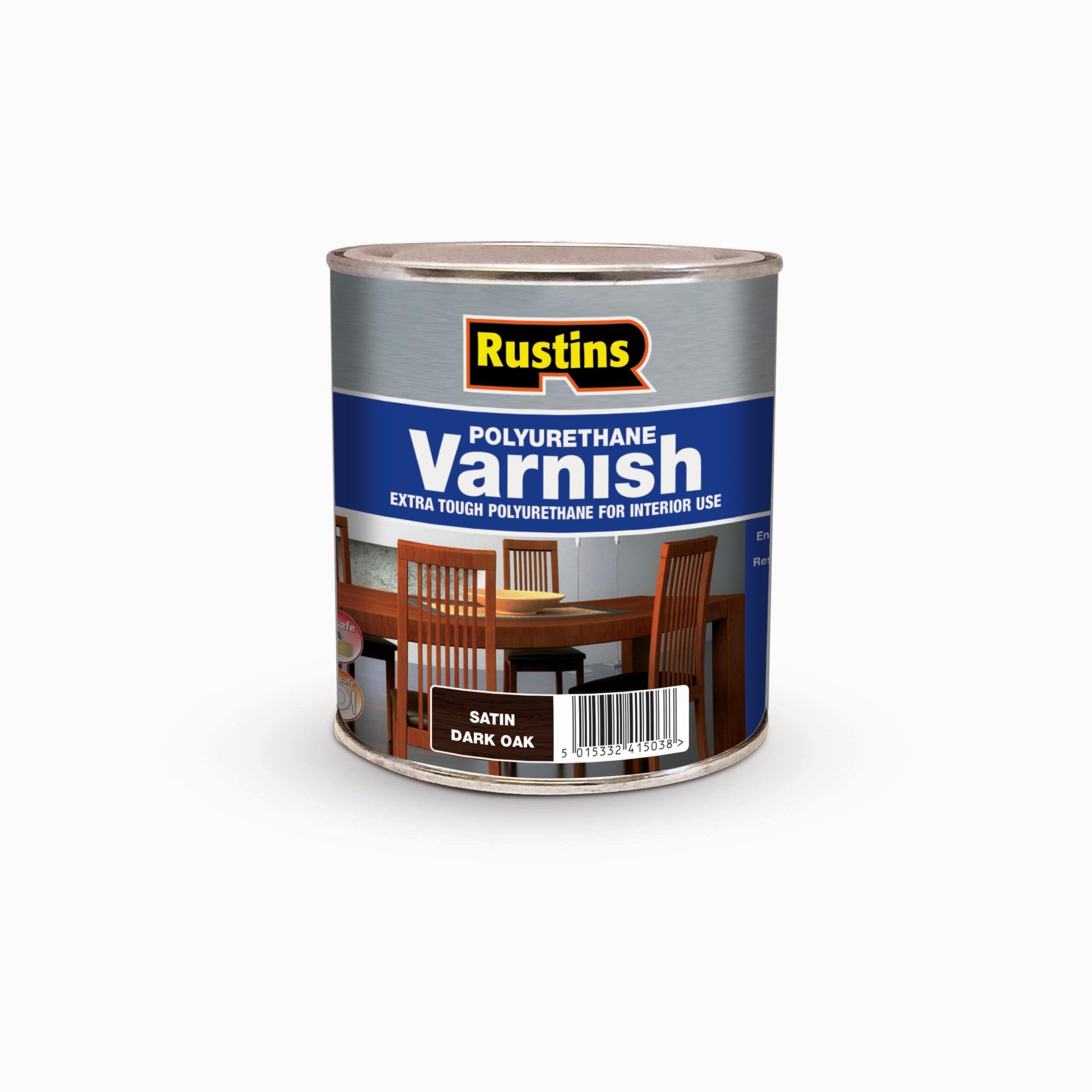 Rustins Polyurethane Varnish Dark Oak Satin, 500 ml