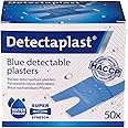 Detectaplast Blue bandaids Premium, Metal detectable and Waterproof bandaids, Essential for Catering First aid kit in Food handling environments, Kitchen aid, 2,68 x 1,49 inches (Knuckle), 50 Strips