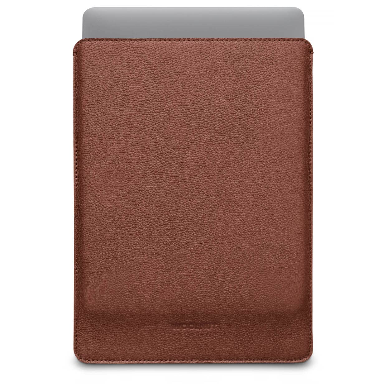 WOOLNUT Sleeve Case for MacBook Pro 14 - Charge in Sleeve - Full-Grain Leather, Wool Felt Interior - Tailor-Made Fit - Scandinavian Design, Compatible with Apple MacBook Pro 14 inch - Cognac Brown