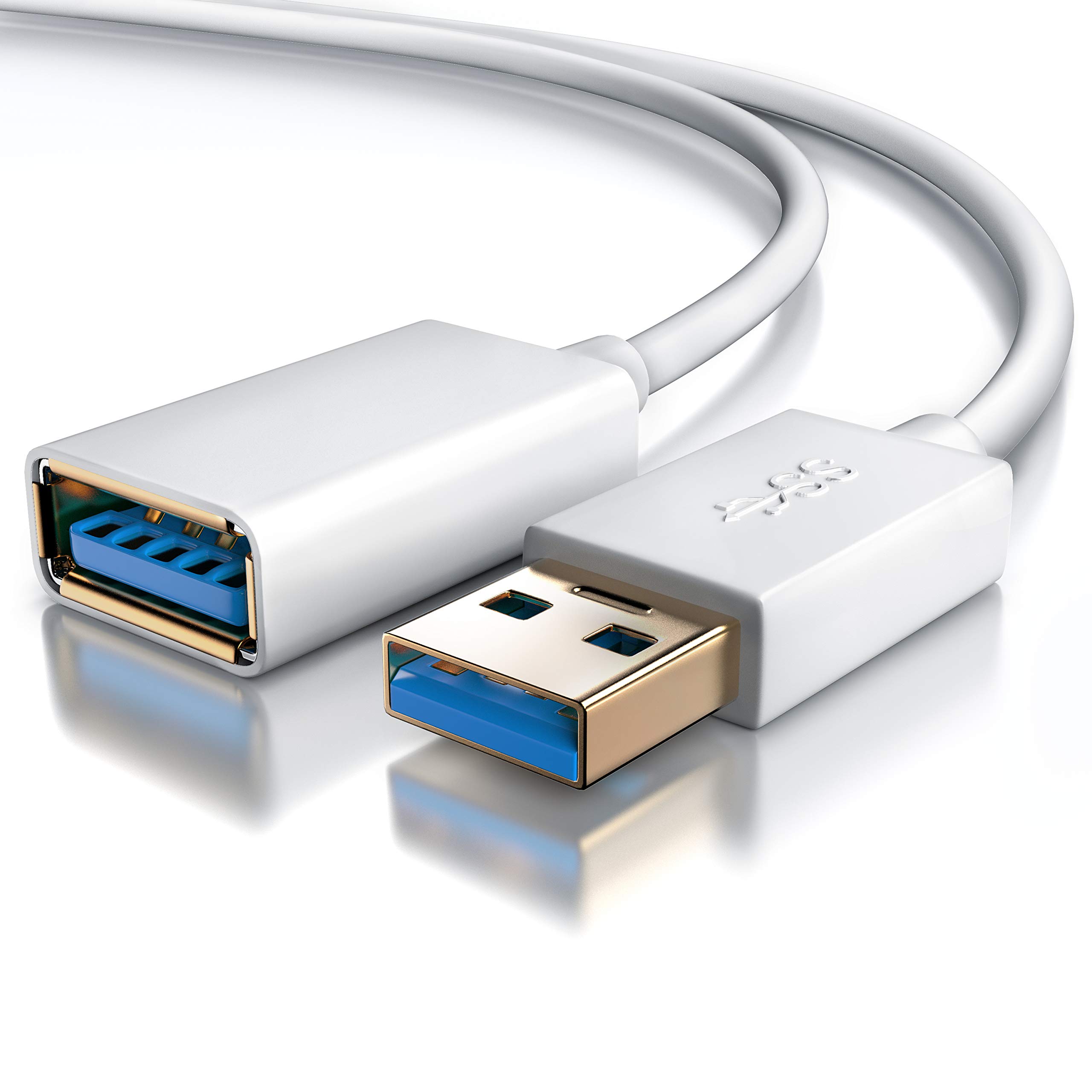 CSL-Computer Primewire - 2m USB 3.0 extension cable - USB extension cord USB extension - USB 3.0 A female to USB 3.0 A male A male to A female - up to 5 Gbit s - double shielded - white