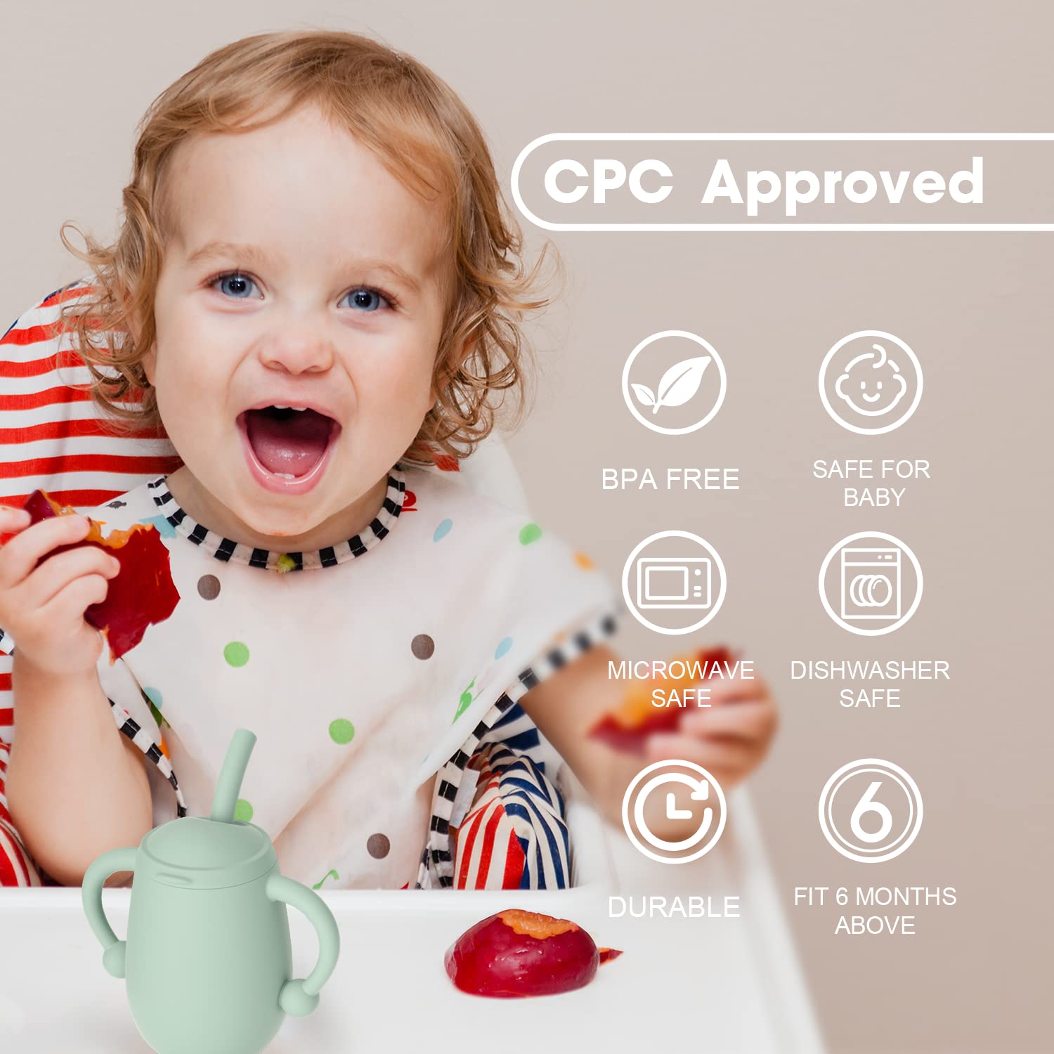 Cuddle Campus Pack of 2 Silicone Baby Training Cup, Shatterproof