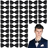 AojSup 40 Pcs Men's Bow Ties Pre Tied Tuxedo Formal Adjustable Clip On Bow Satin Bowtie for Men Costume Wedding Party