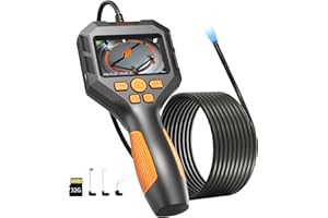 ANHENDELER 0.21" Thin Borescope Inspection Camera with Lights, 2.8”IPS HD Screen Scope Camera 8mm Handheld IP68 Waterproof Sewer Endoscope Camera Snake Camera with 16.4FT Semi-Rigid Cord，Gift for Men