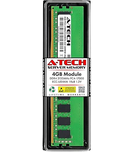 A-Tech 4GB DDR4 2133MHz PC4-17000 ECC RDIMM 1Rx8 Single Rank 1.2V