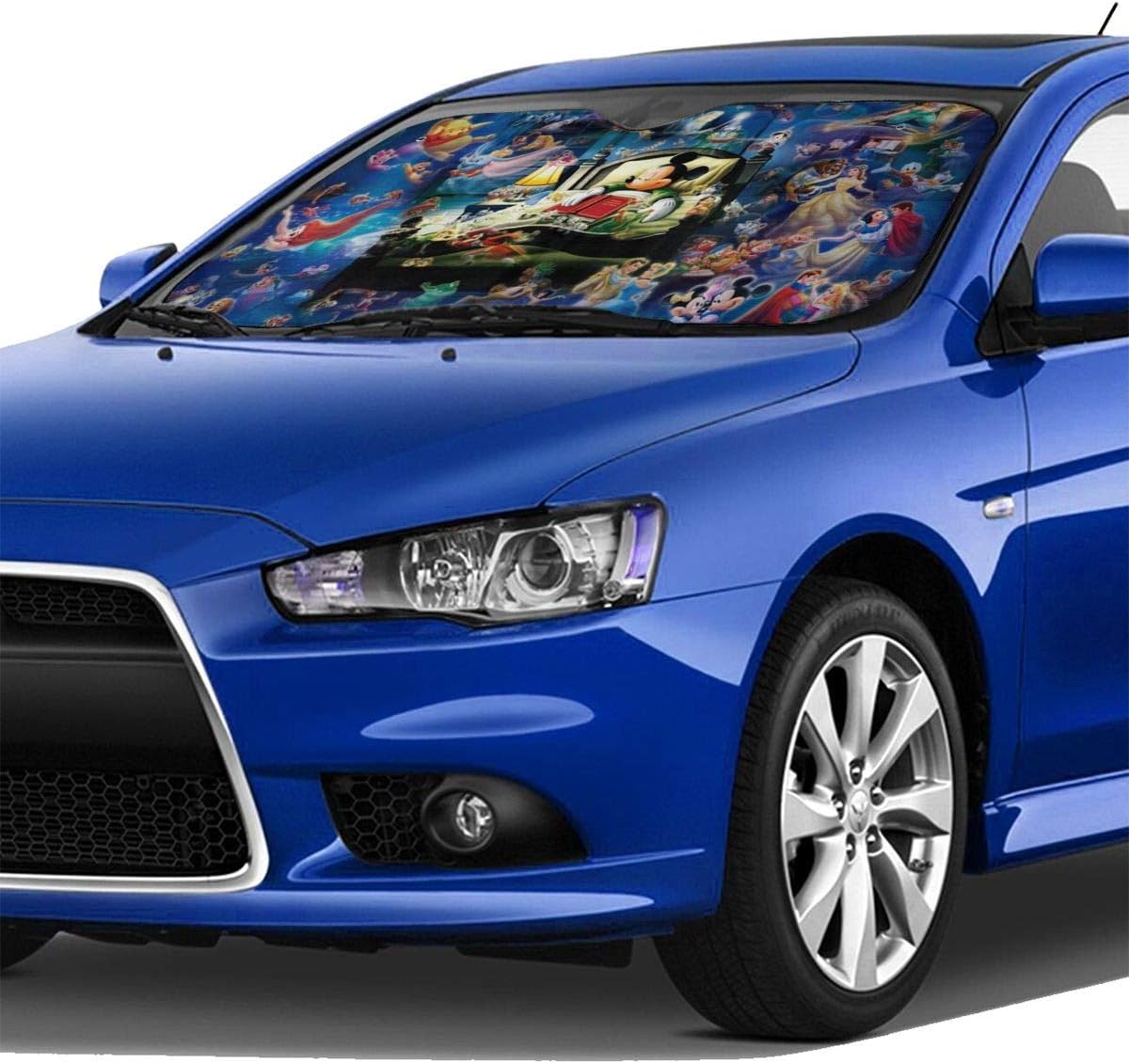 Amazon ディズニー ミッキーのドリームファンタジー 車用サンシェード 日焼け止め 紫外線防止 車窓日よけ 遮光 遮熱 着脱簡単 ゲル不要 脱落しない 展開寸法700 1300mm 吸盤2個付 サンシェード 車 バイク