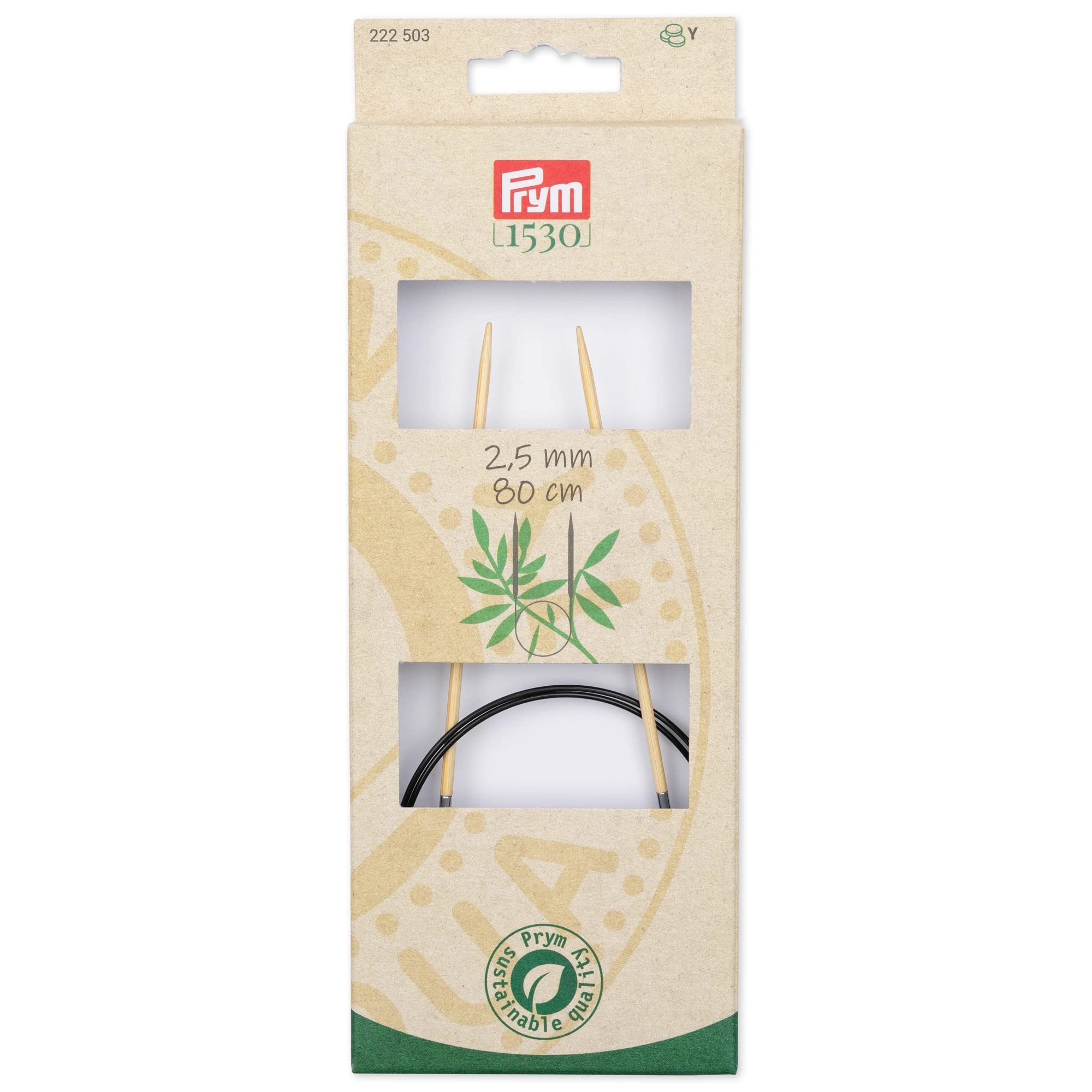 Prym - Prym 1530 Bamboo Circular (80cm, 2.50mm) Needle - 5 Pieces