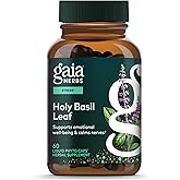 Gaia Herbs Holy Basil Leaf - Traditionally Used to Support Stress Response - Adaptogenic Ayurvedic Herb* - 60 Vegan Liquid Phyto-Caps (30 Servings)