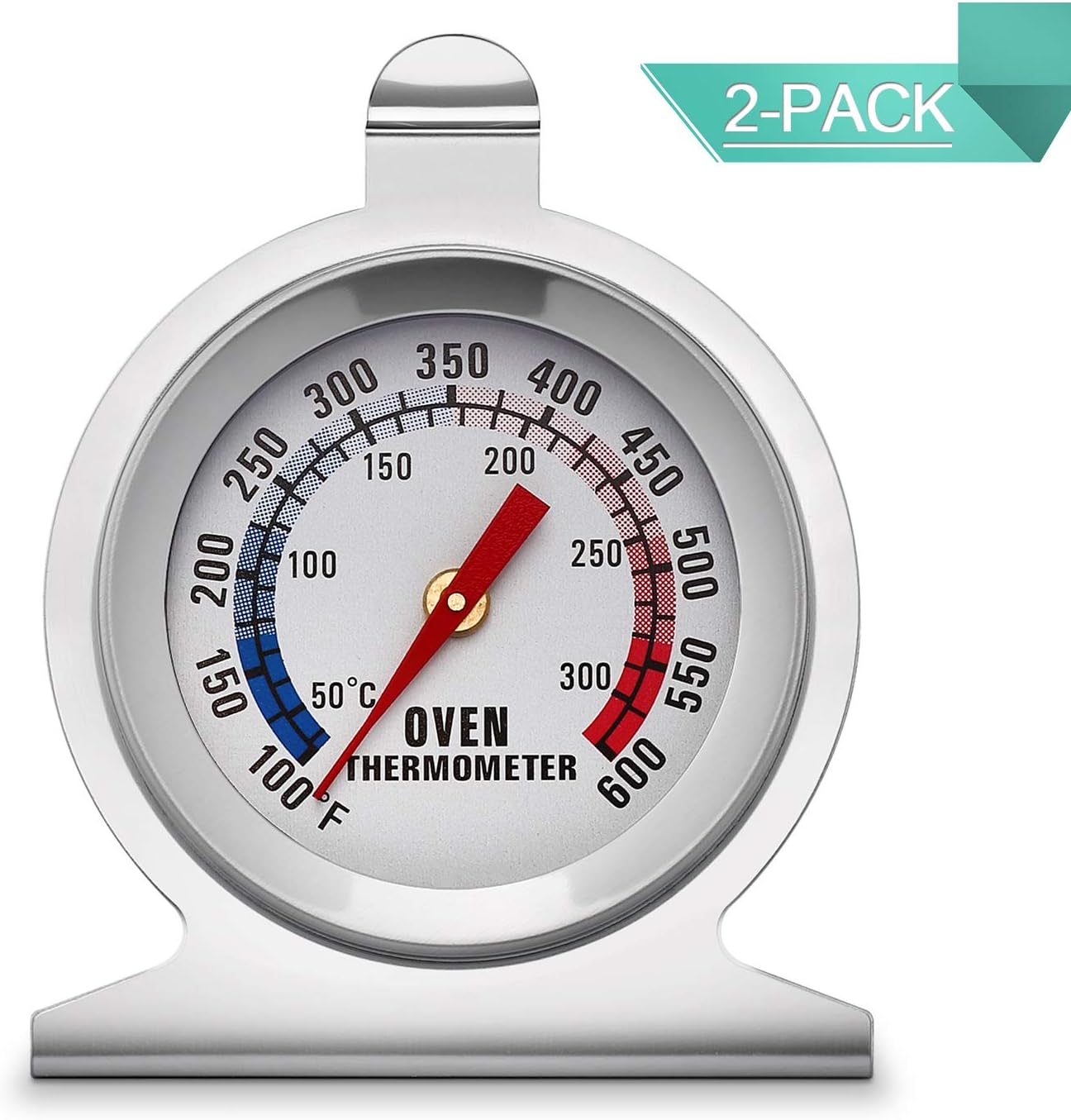 KT THERMO Dial Oven Thermometer(2-Pack) with Instant Read,2-Inch Stainless Steel Grill Thermometer …