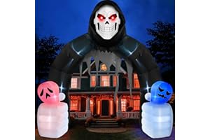 DANXILU Giant 10 FT Halloween Inflatables Grim Reaper Archway Outdoor Decoration, Scary Inflatable Halloween Arch Built-in LED Lights Blow Up Yard Decorations for Front Yard Lawn Decor Holiday Party