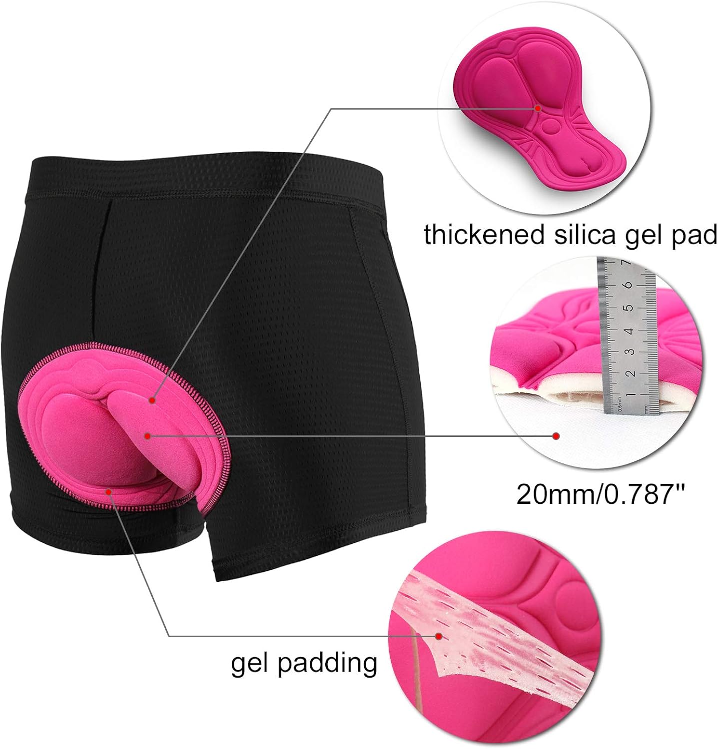ARSUXEO Women's Gel Padded Cycling Underwear MTB Bike Shorts U02: Clothing