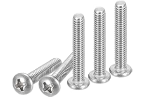 DTGN #8-32x1" Pan Head Machine Screws, 100Pcs 304 Stainless Steel, Phillips Drive, UNC Full Thread, Bright Finish, Screws Bolts Kit