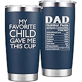 Abledn Christmas Gifts for Dad from Daughter Son - My Favorite Child Gave Me This Cup - Funny Mug Birthday Gifts for Dad Men Father Husband - 20 Oz Tumbler Navy Blue