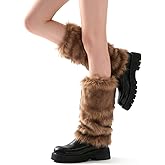APLZGMG Fuzzy Leg Warmers for Women, Furry Leg Warmers, Faux Fur Boot Covers, Cozy Fur Legs Warmer for Winter Fashion Party
