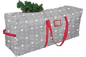 YiYa Christmas Tree Storage Bag for 7.5 Ft Artificial Tree Large Christmas Tree Bag with Handles 600D Oxford Fabric Christmas Tree Storage Container for Outside Decorations (Grey)