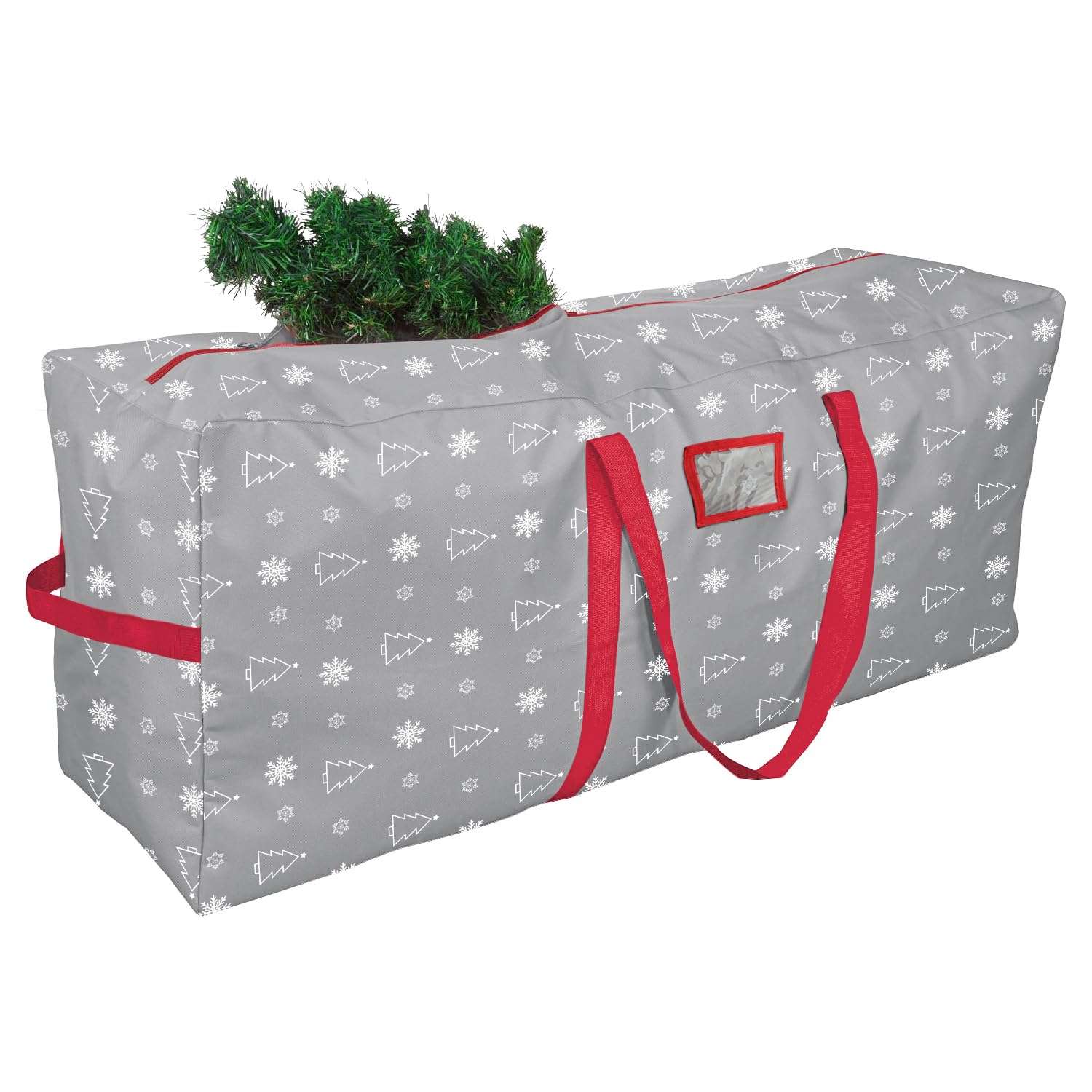 YiYa Christmas Tree Storage Bag for 9 Ft Heavy Duty 600D Oxford Xmas Tree Bag Waterproof Christmas Storage Container With Handles for Christmas Tree Garland (Grey, L)