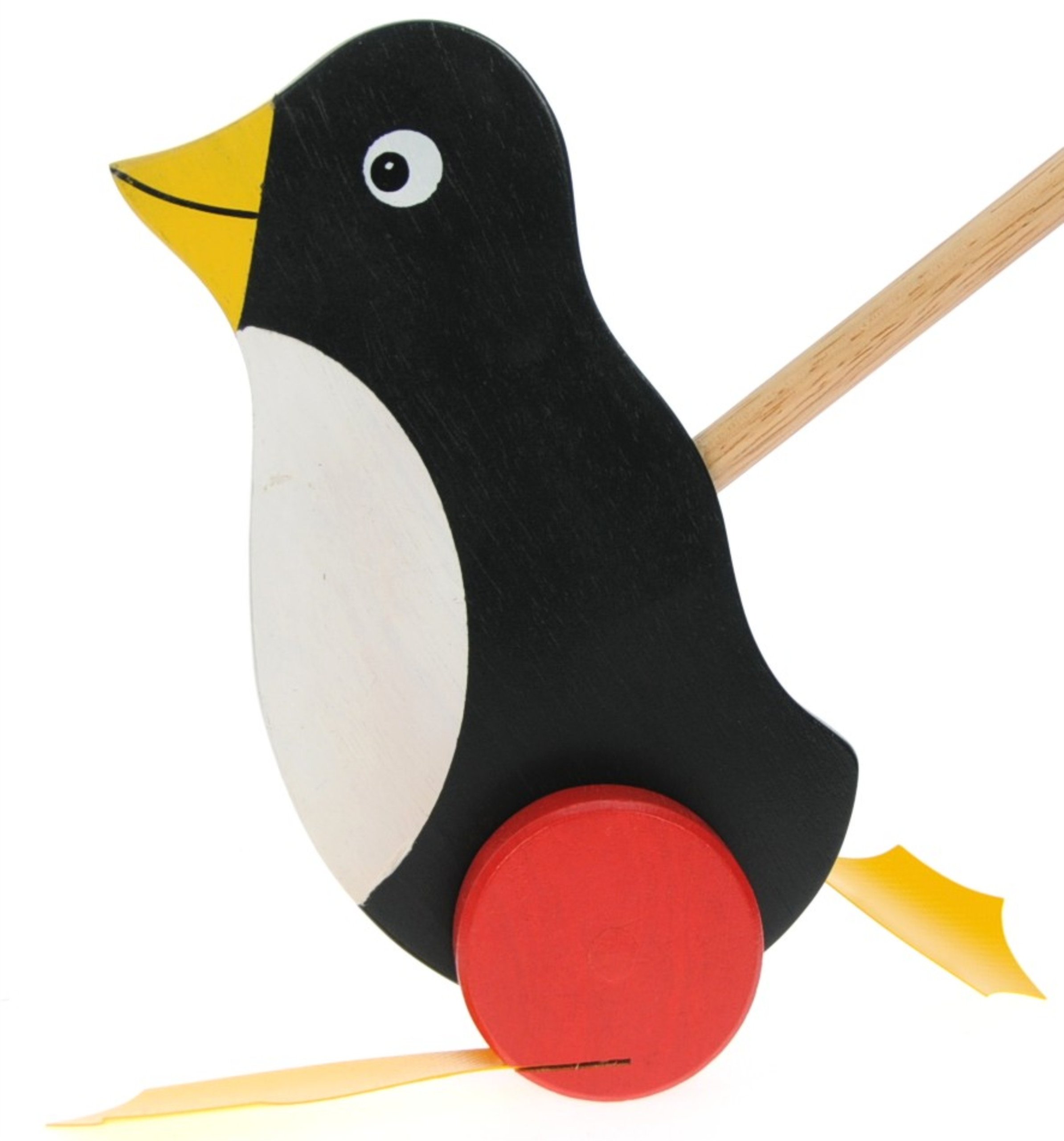 Namesakes Baby Toddler Push Along Wooden Toys for 1 2 & 3 Year Olds : Cute Penguin with Flappy Feet for Boys or Girls