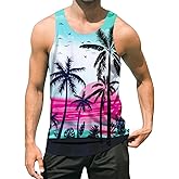 uideazone Mens Beach Tank Top Summer Sleeveless Shirt Graphic Quick Dry Gym Workout Tank Top