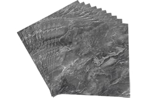 OUNONA Marble Look Peel and Stick Tiles 10Pcs Grey Porcelain for Living Room and Dining Area Wall Covering