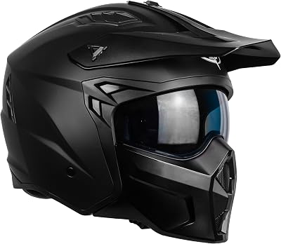 by Camamoto | Casco para Scooter y Moto, Track Jet, Negro Mate, Integral con mentonera extraíble, Homologado ECE R22-06, Talla M (57-58 cm)