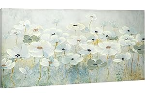 ArtbyHannah Wall Paintings Large Canvas Wall Art Wall Decor Living Room Textured 3D Hand-Painted Oil Painting Flowers Wall Art for Office Bedroom, 24x48