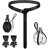 JBKN Women Renaissance Accessories Medieval Viking Belt Potion Bottles Belt Bag Leather Skirt Hikes