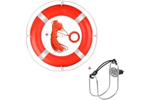 23"/28” Life Ring, Life Preserver Ring with 98.4FT Water Floating Lifesaving Rope,Boat Safety Throw Rings with Reflective Tap