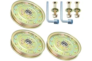 GELASKA 3 Pack 1-633109 Flat Idler Pulley Replaces eXmark 1-633109, 116-4667 Flat Idler Pulley, 132-9424, 126-7685 Pulley, 539102610 for Toro Z400 Z500 Z528 Z553 Z555 Z560 Z580 Z Master Mowers
