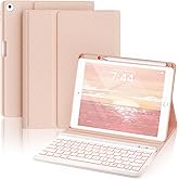 Keyboard Case for iPad 6th 5th Generation 9.7 inch & Air 2nd - 7 Color Backlit Detachable Bluetooth Keyboard, Smart Folio Cov