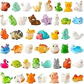 Jansun 45 Pcs Mini Resin Animals, 45 Styles of Mini Animal Figures Used for Miniature Fairy Garden Potted Landscape Ocean Aqu