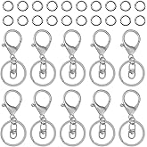 30Pcs Lobster Claw Clasps Keychain for Jewelry Making,Metal Lobster Clasp Swivel Trigger Clips with Swivel Clasps Hook Clips Flat Split Keychain Ring 100Pcs Open Jump Ring for DIY Craft Jewelry Making